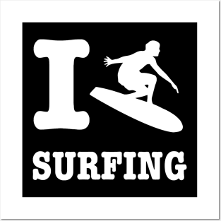 I Love Surfing Posters and Art